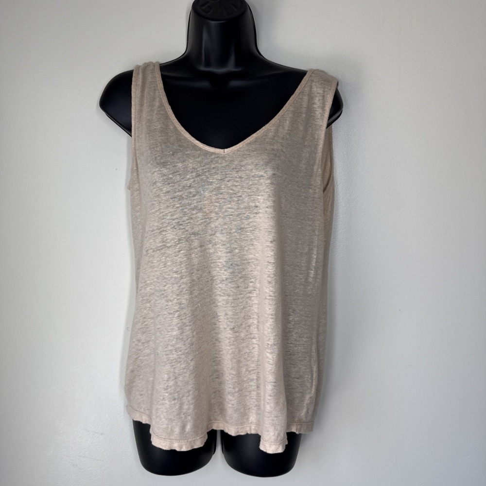 Lilly Pulitzer Florin Double V Tank Top Linen Beige Size S Sleeveless Neutral